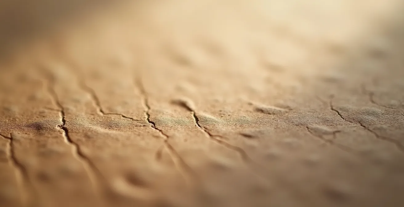 Gros plan macro sur la texture fine et naturelle d’un papier kraft recyclé texturé, rendu photo-réaliste